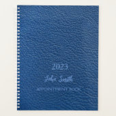 Benoeming Book 2023, Blue Leather Pattern Plann Planner (Voorkant)