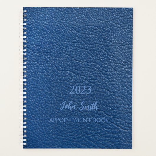 Benoeming Book 2023, Blue Leather Pattern Plann Planner (Voorkant)