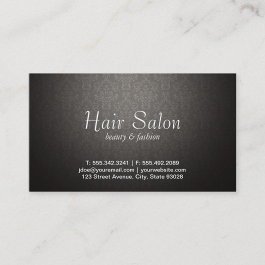 Benoeming Damask Vignette Afsprakenkaartje (Voorkant)