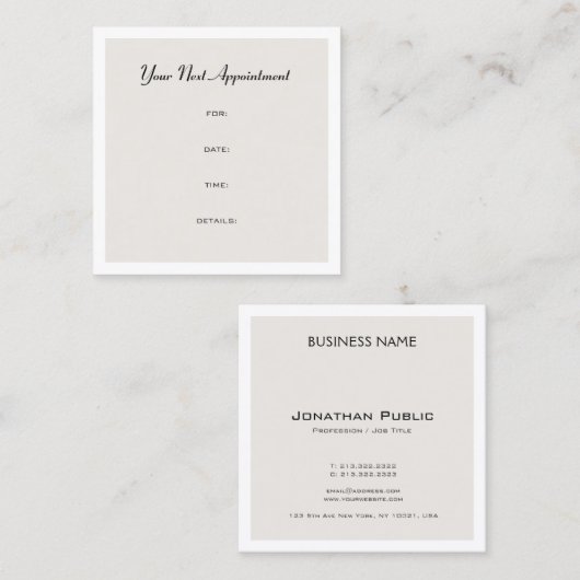 Benoeming Herinneringsherinnering Elegant Design P Afsprakenkaartje (Voorkant / Achterkant)