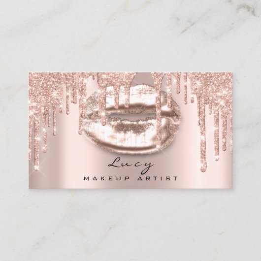 Benoeming leidt Aangepaste Lips Glitter Drift Make Afsprakenkaartje (Voorkant)