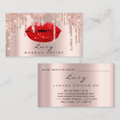 Benoeming leidt tot rode lips Glitter Drift Makeup Afsprakenkaartje (Voorkant / Achterkant)