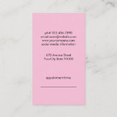 Benoeming roze haarspelden afsprakenkaartje (Achterkant)