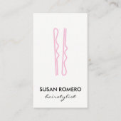 Benoeming roze haarspelden afsprakenkaartje (Voorkant)