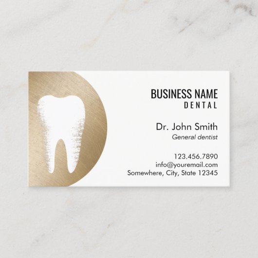 Benoeming tandheelkundig kantoor Modern Gold Denti Afsprakenkaartje (Voorkant)