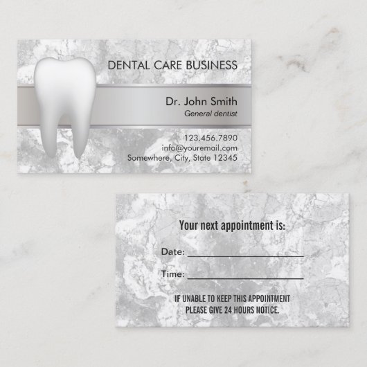 Benoeming tandheelkundige tandheelkundige tandheel afsprakenkaartje (Voorkant / Achterkant)