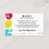 Benoeming van Bright Rainbow Nail Art Tech Salon Visitekaartje (Achterkant)