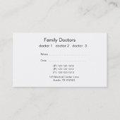Benoeming van de Kantoor van de arts Afsprakenkaartje (Achterkant)