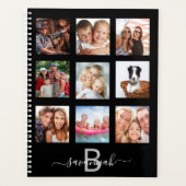 Benoeming zwart fotocollage monogram 2023 planner (Voorkant)