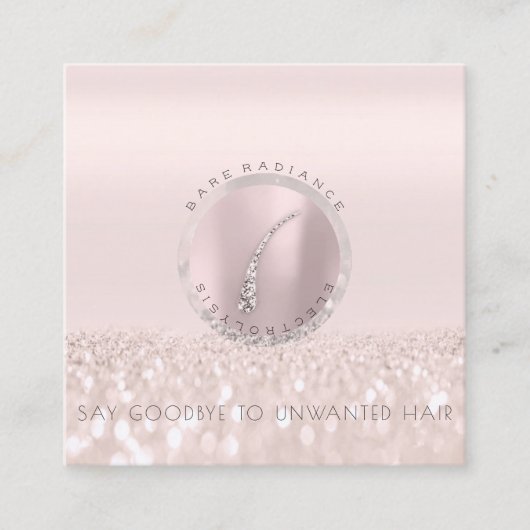 Benoemingskaart Elektrolysis Roos Glitter Logo1 Contactkaartje (Voorkant)