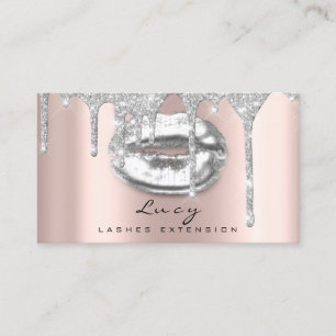 Benoemingskaart Lips Glitter Drift Makeup Grey Afsprakenkaartje