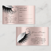 Benoemingskaart Makeup artistiek Roos Lashes Grey Afsprakenkaartje (Voorkant / Achterkant)