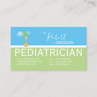 Benoemingskaart voor Giraffe kinderarts Contactkaartje