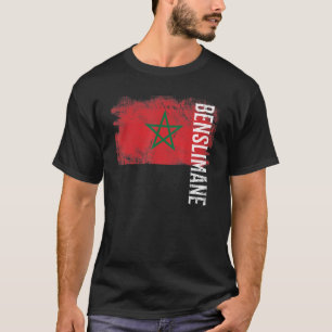 Benslimane Marokko Vlag voor Marokkanen Mannen Vro T-shirt