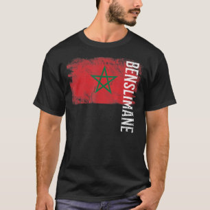 Benslimane Marokko Vlag voor Marokkanen Mannen Vro T-shirt