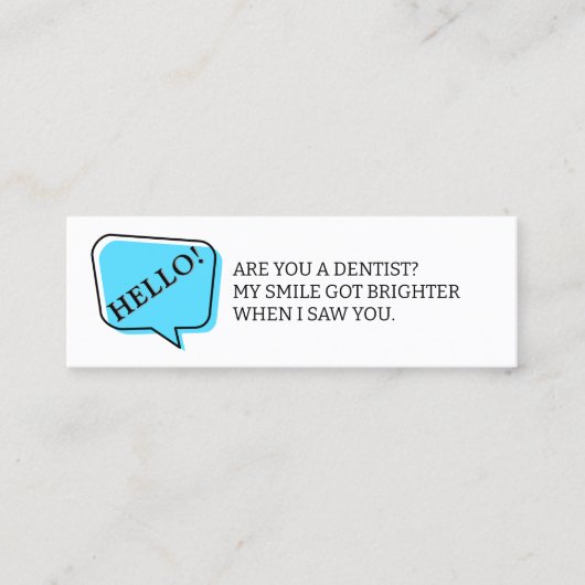 Bent u een Tandarts Fun Dating Calling Card Mini Visitekaartje (Voorkant)