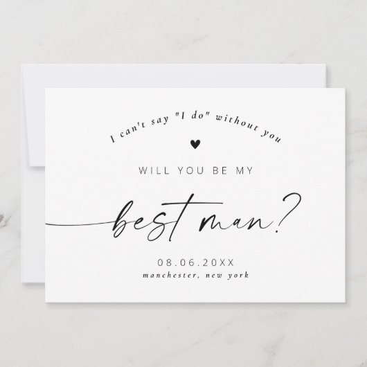 Bent u mijn beste man Elegant Script Invitation? Kaart (Voorkant)