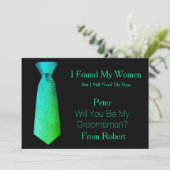 Bent u mijn Blauwgroen en wit Stropdas? Kaart (Staand voorkant)