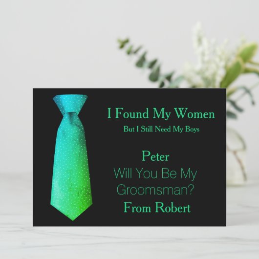 Bent u mijn Blauwgroen en wit Stropdas? Kaart (Staand voorkant)