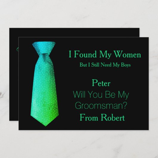 Bent u mijn Blauwgroen en wit Stropdas? Kaart (Voorkant / Achterkant)