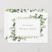 "Bent u mijn bloemenmeisje?" Aankondigingskaart (Voorkant / Achterkant)