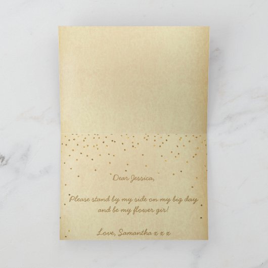 Bent u mijn Bloemenmeisje Gold Confetti? (Binnen)