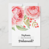 Bent u mijn Bridesmaid? Aquarel Bloemen Kaart (Voorkant)