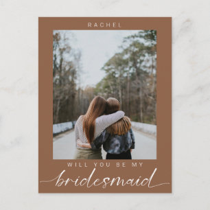 Bent u mijn Bridesmaid Boho Chic Foto Modern Briefkaart