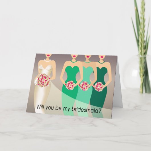Bent u mijn Bridesmaid? Bridal Party | groen (Voorkant)