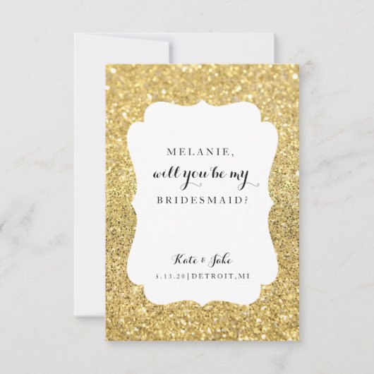 Bent u mijn Bridesmaid Card - Weddendag Glam? Kaart (Voorkant)