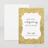 Bent u mijn Bridesmaid Card - Weddendag Glam? Kaart (Voorkant / Achterkant)