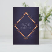 Bent u mijn Bridesmaid Copper Diamond Glam Navy? Kaart (Staand voorkant)