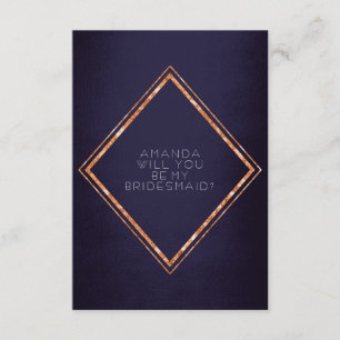 Bent u mijn Bridesmaid Copper Diamond Glam Navy? Kaart