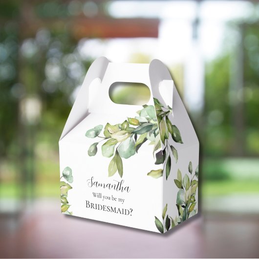 Bent u mijn Bridesmaid Elegant Green Botanicals? Bedankdoosjes