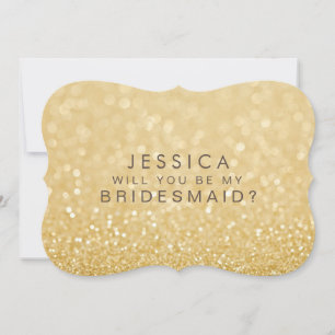 Bent u mijn Bridesmaid Faux Gold Glitter-kaart Kaart