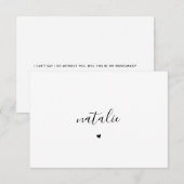 Bent u mijn Bridesmaid Heart-Kaart? (Voorkant / Achterkant)