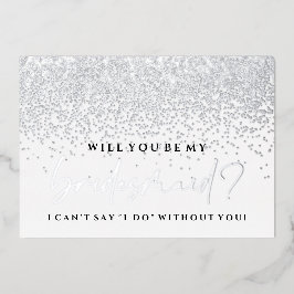 Bent u mijn Bridesmaid Kaart - Zilveren olie