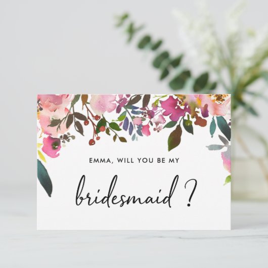 Bent u mijn Bridesmaid-kaartje? Kaart (Staand voorkant)