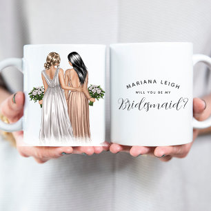 Bent u mijn Bridesmaid? meisjes in geiten Koffiemok