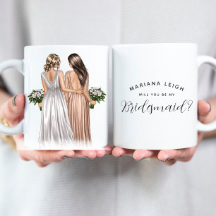 Bent u mijn Bridesmaid? Meisjes in koffie Koffiemok