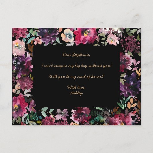 Bent u mijn Bridesmaid MOH Burgundy Marsala? Uitnodiging Briefkaart (Achterkant)