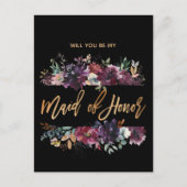 Bent u mijn Bridesmaid MOH Burgundy Marsala? Uitnodiging Briefkaart (Voorkant)