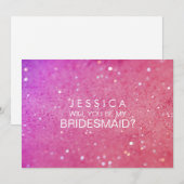 Bent u mijn Bridesmaid Roze Glitter Card Kaart (Voorkant / Achterkant)