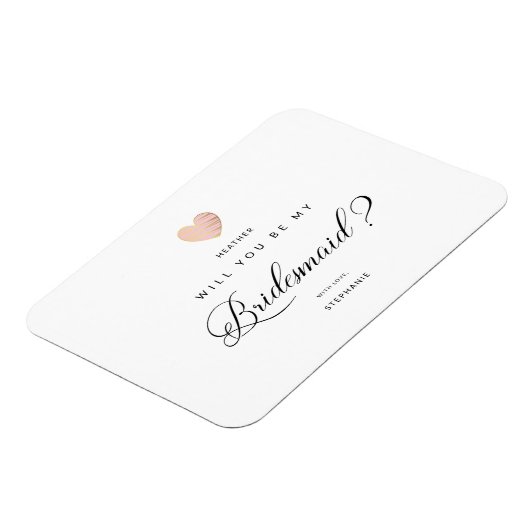 Bent u mijn Bridesmaid roze hartvoorstel Kaart? Magneet (Linkerzijde)