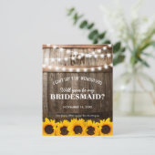 Bent u mijn Bridesmaid? | Rustige zonnebloem Kaart (Staand voorkant)