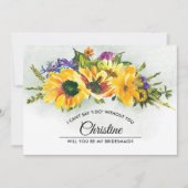 Bent u mijn Bridesmaid? Summer Meadow Rustic Kaart (Voorkant)