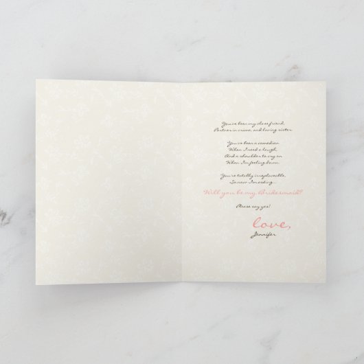 Bent u mijn Bridesmaid? UW kleur en chocolade (Binnen)