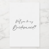 Bent u mijn Bridesmaid? Voorstel Voedselcontainer Etiket (Enkel label)