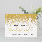 Bent u mijn Bridesmaïde Kaart - Gold Foil? (Staand Voorkant)