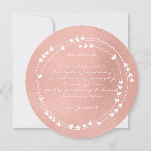 Bent u mijn Bridesmaïde roze roze roodbruin Kaart (Achterkant)